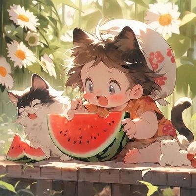 宿舍吃瓜动漫图片,动漫美食图鉴